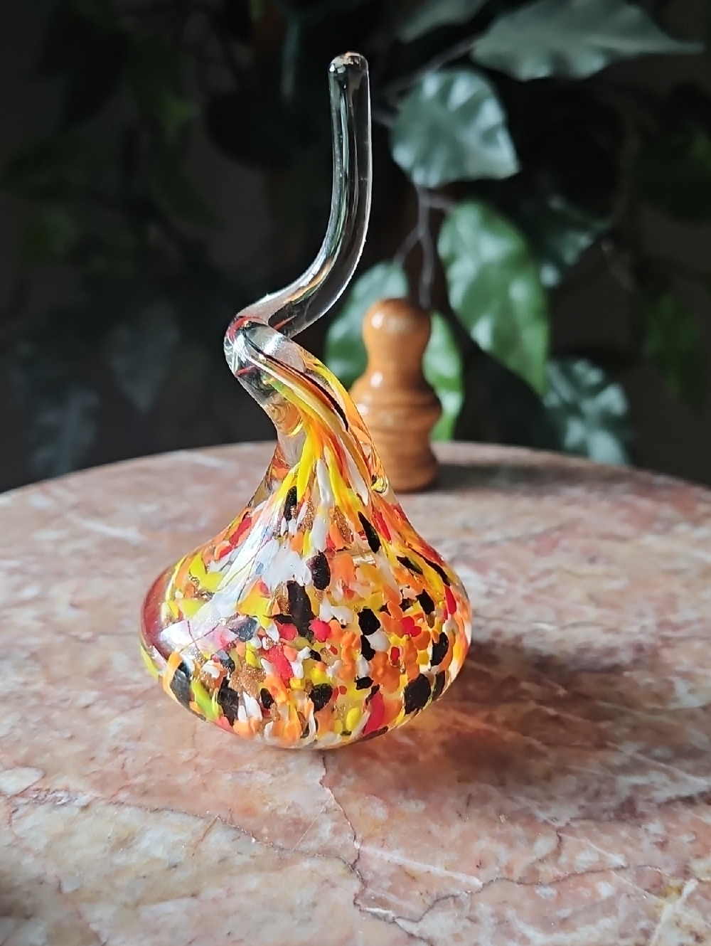 Vintage Handblown Glass Art Figurine in Vibrant Confetti Colors - Picture 1 of 4